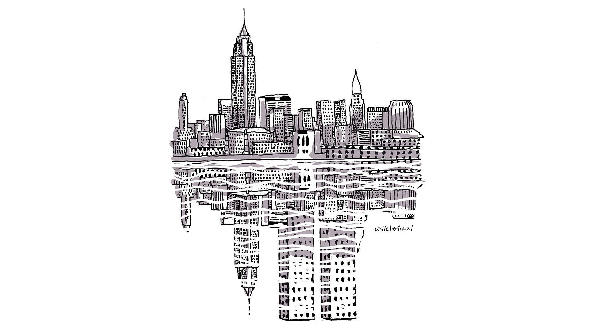 Twin towers 911 drawing